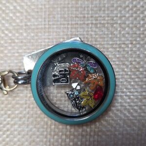 Oragami Owl Butterfly Charm Necklace 30"